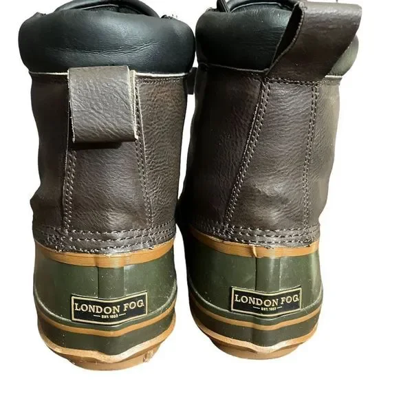 London Fog Men’s Leather/Rubber Duck Boots / SZ: 10M - Picture 3 of 6